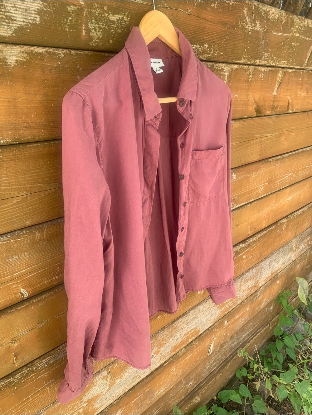 Frank And Oak Dusty Pink Tencel Button Down Shirt Long Sleeve Small